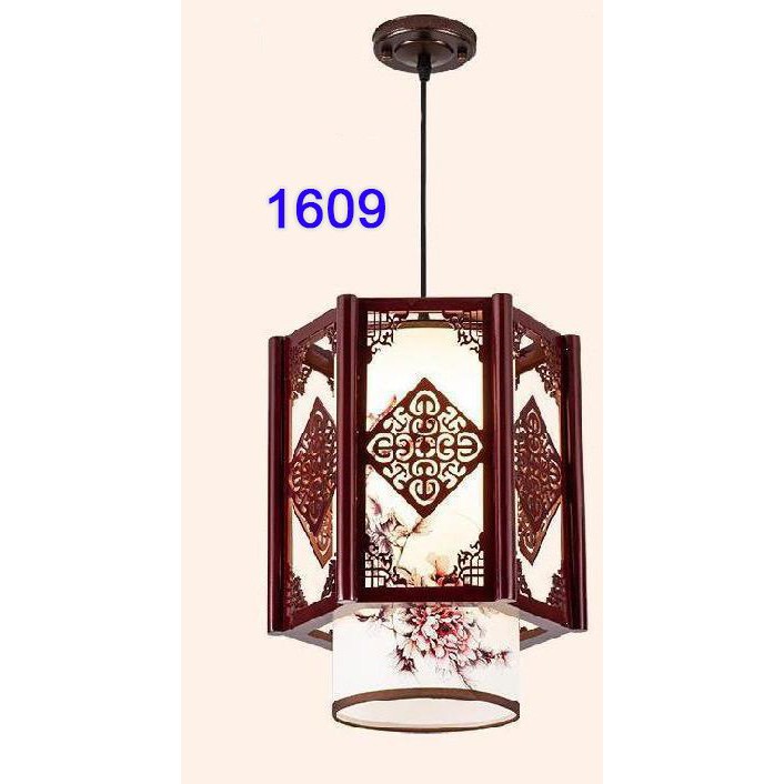Đèn Lồng Trung Hoa mã 1609 - Đèn gỗ thả trần trang trí nhà cửa, quán cafe, nhà hàng