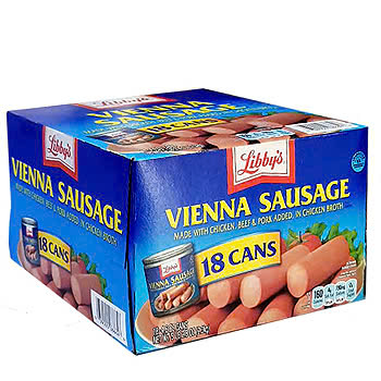 Combo 9 Lon Xúc Xích Libby Vienna Sausage 130g/lon  hàng chính hãng Mỹ