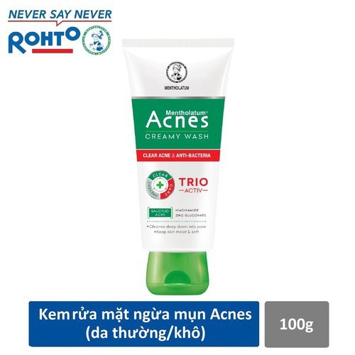 [HCM]Kem rửa mặt mụn Acnes Creamy Wash 100g -
