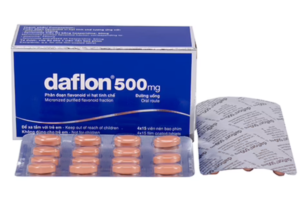 Hộp 60 viên Daflon hỗ trợ Giãn tĩnh mạch 500mg