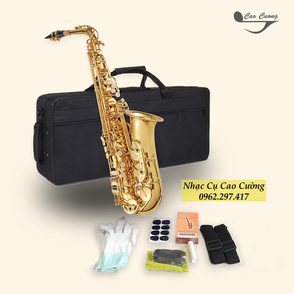 Kèn Saxophone Alto Full Phụ Kiện Nhạc Cụ Cao Cường
