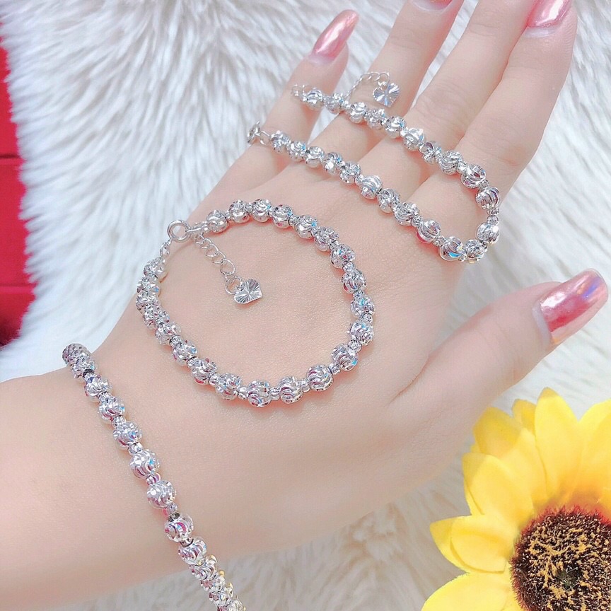 Lắc tay bi mạ bạch kim mẫu mới cực xinh