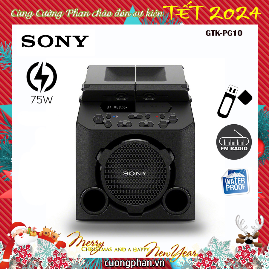 Loa không dây karaoke sony gtk-pg10 - công suất 75w - usb & fm - bảo hành 12 tháng