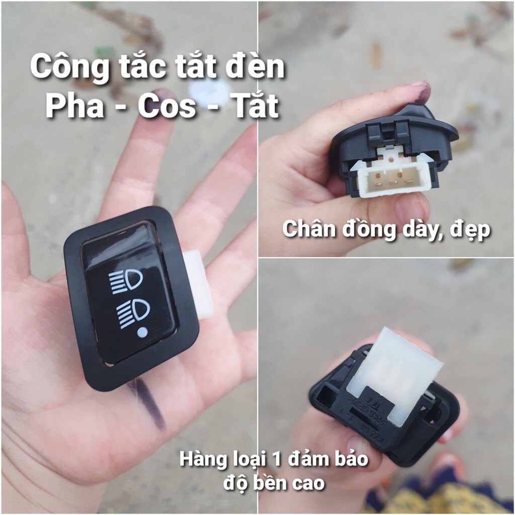Nút Công Tắc 3 Chức Năng Dành Cho Xe Đời Mới Không Có Nút Tắt Mở Đèn - Hàng loại 1 chân đồng cao cấp