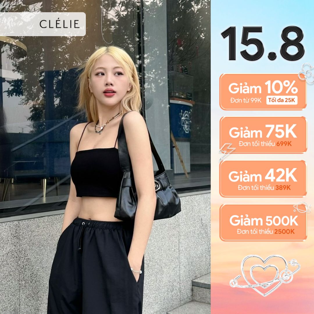 Áo croptop nữ 2 dây | lena top - clélie