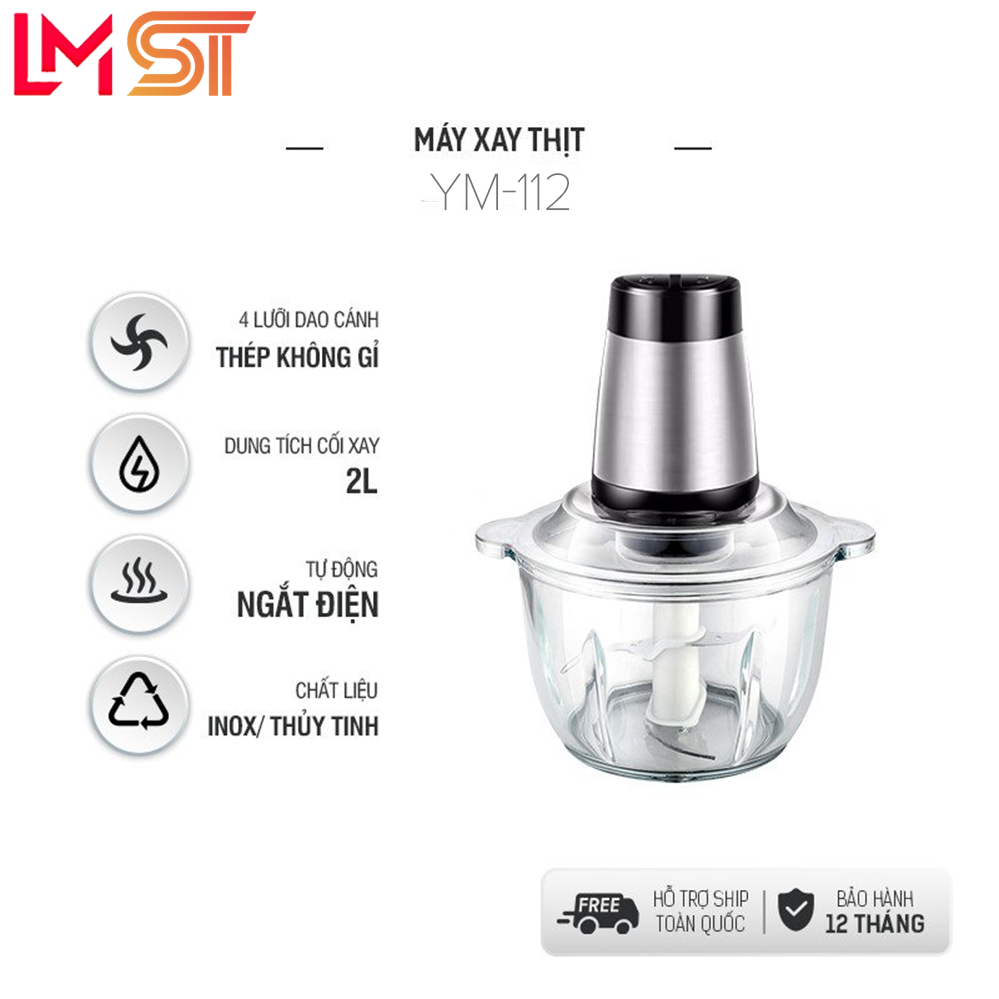 [ Combo ] Máy xay thịt đa năng các loại  2 Lít - Hàng chính hãng bảo hành 12 tháng, lưỡi dao thép không gỉ, công suất lớn, dễ dàng tháo lắp vệ sinh