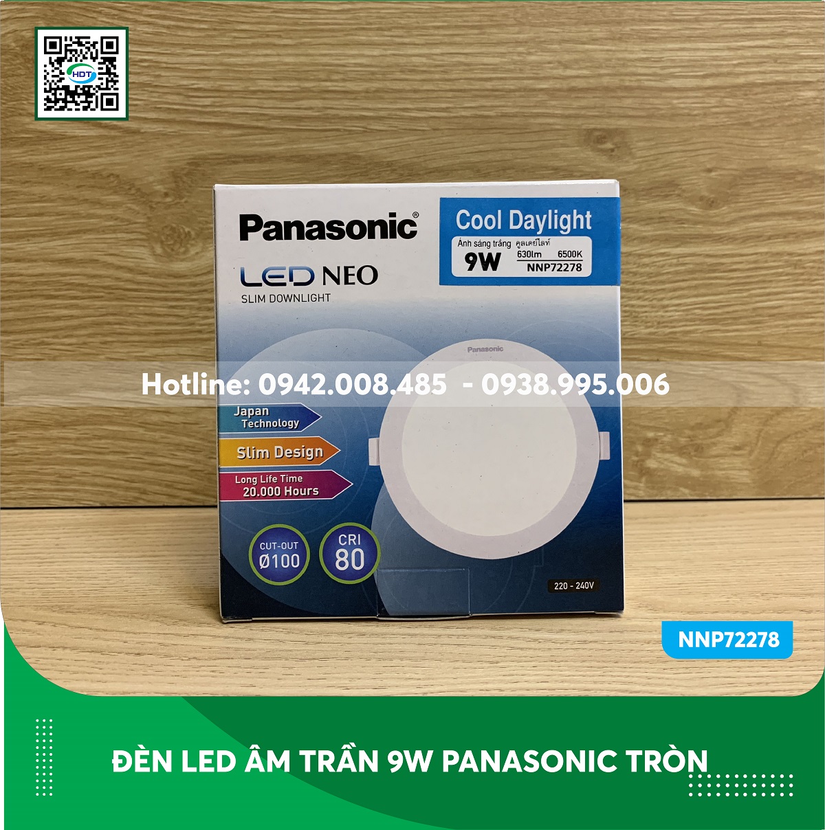 Đèn led âm trần panasonic 9w tròn NNP72278 ánh sáng trắng