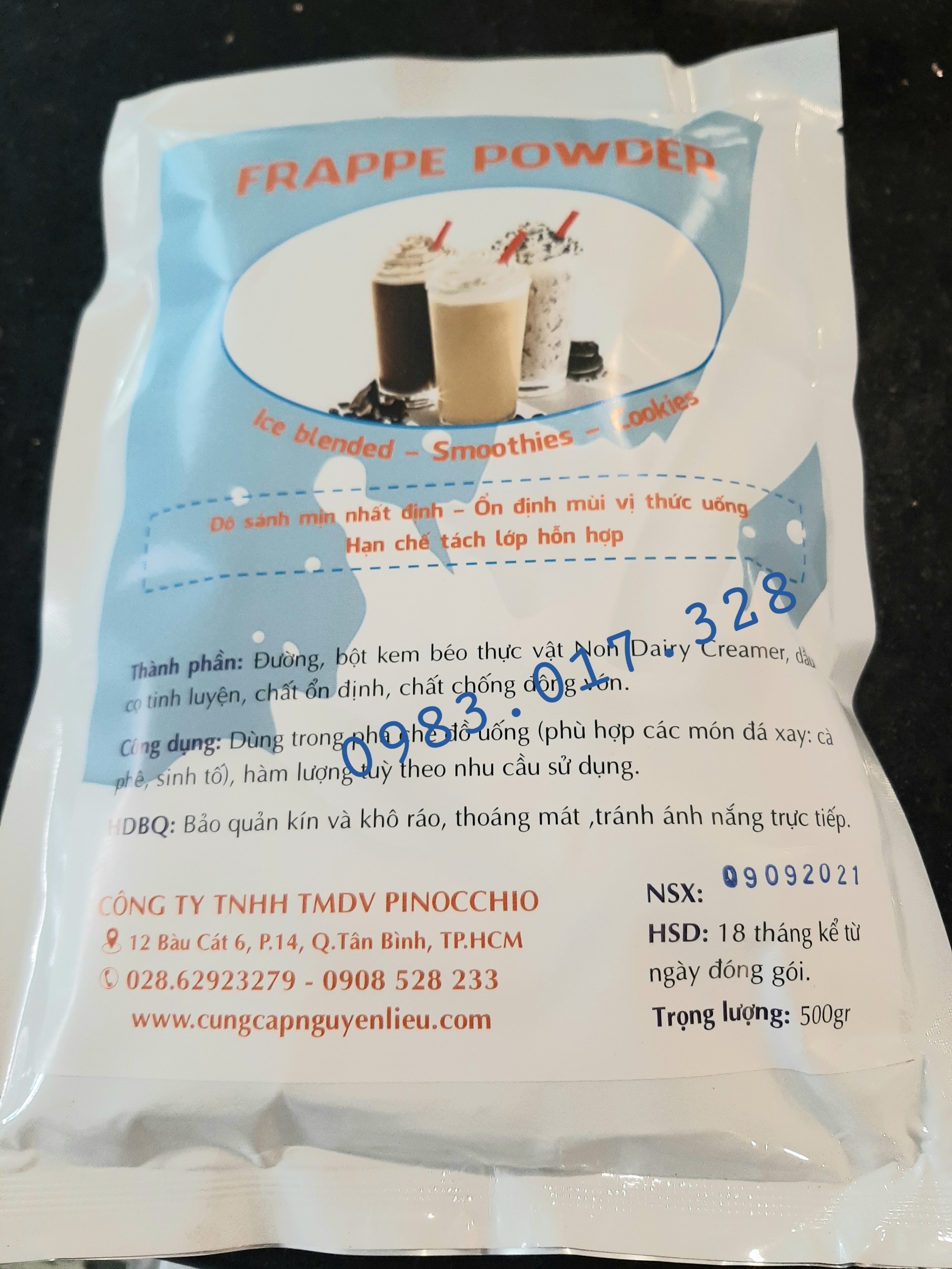 Bột kem béo frappe powder dùng trong pha chế đá xay , sinh tố
