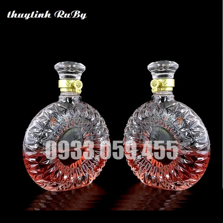 Combo 2 Chai Rượu Thủy Tinh XO 500Ml, Bình Ngâm Rượu, Chai Trưng Rượu Trang trí, Hu Lo Ngâm Nhân Sâm, Vo Chai Rượu Kiểu