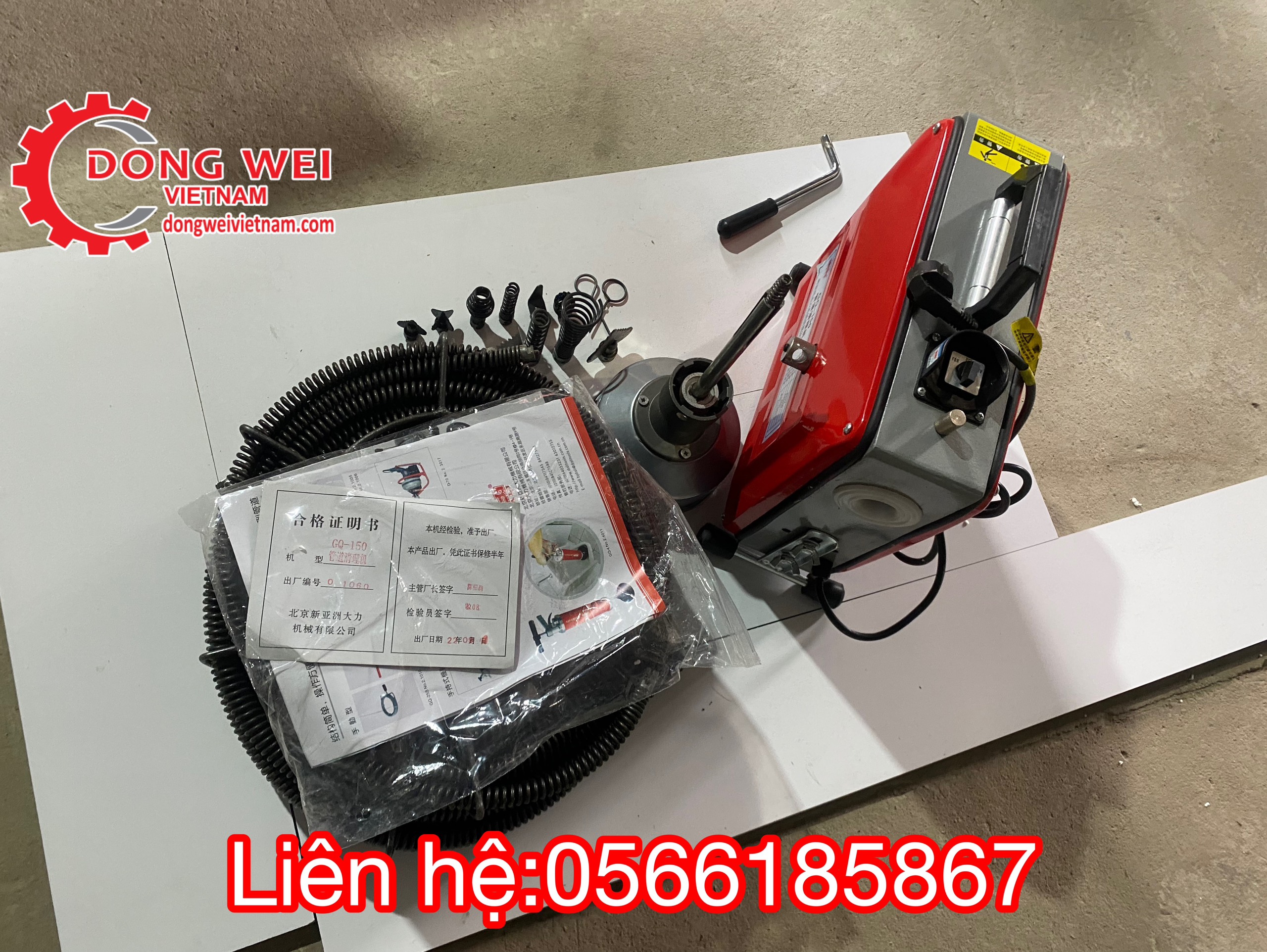 Máy thông cống gq150-2200w hãng daily dùng cho dịch vụ tặng kèm 20m dây p16,20m dây p22,quả lu p8 dài 10m