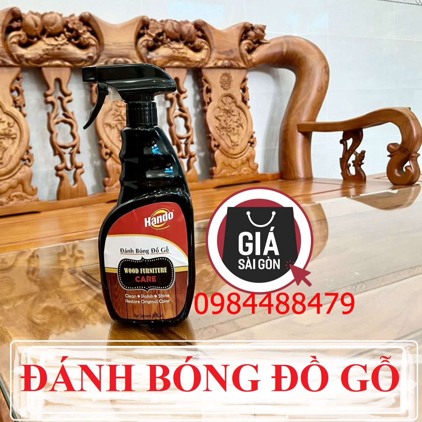 Chai xịt làm sạch và đánh bóng đồ gỗ Hando 600ml GSG892