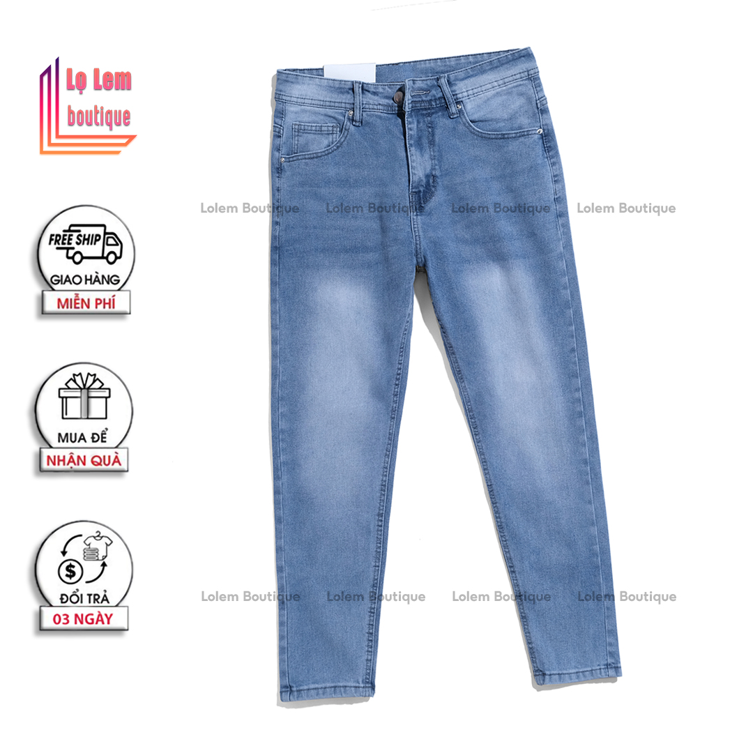 Quần jean nam co giãn ống ôm slimfit bó trơn đẹp cao cấp phong cách hàn quốc