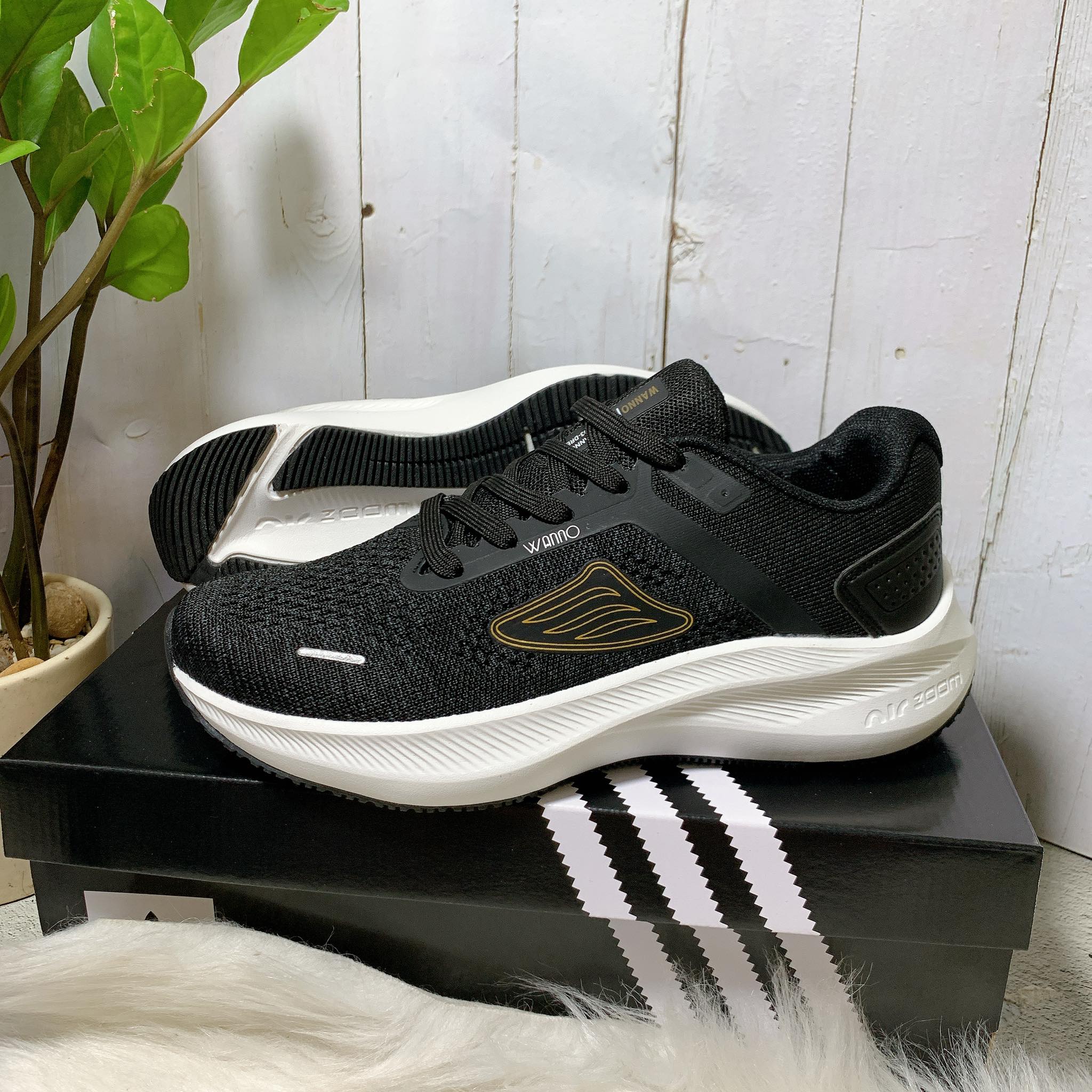 [HCM]Giày Đen Thể Thao Thời Trang Nam Wanno Cao Cấp - Giày Gym Trend 2022 [ Tặng Box]