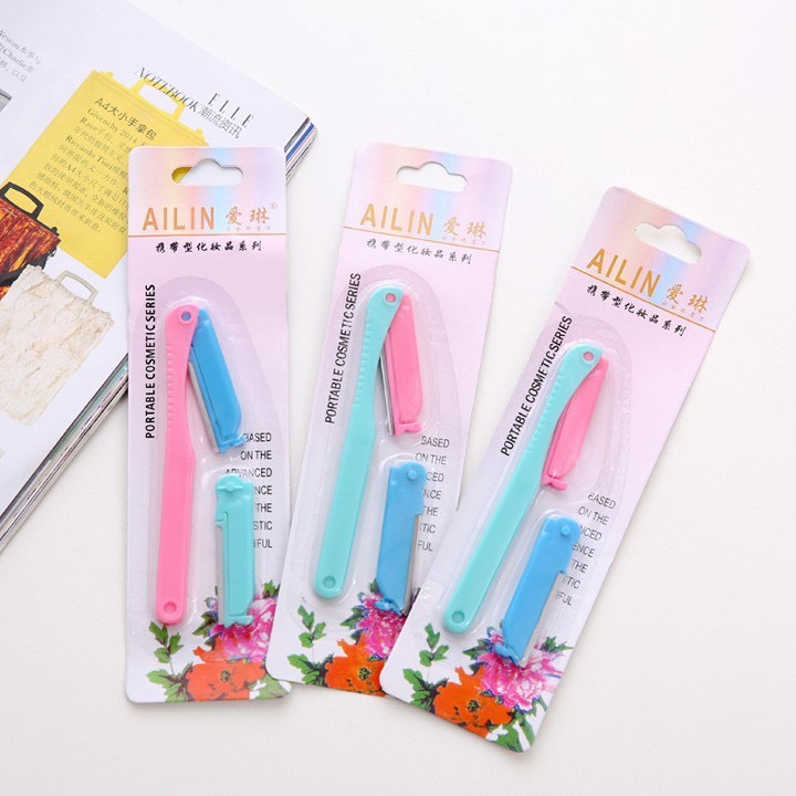 Dao cạo lông mày ailin, bộ dao cạo tỉa lông mày 2 lưỡi ailin – mono cosmetics rẻ vô địch