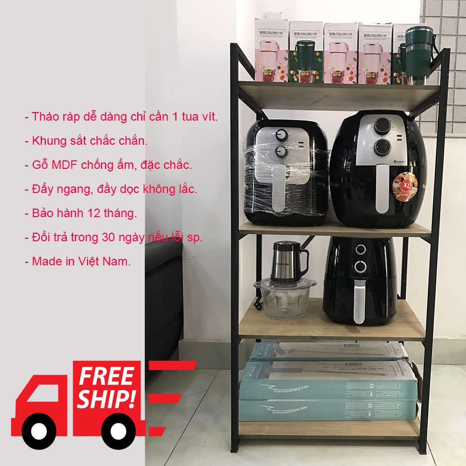 [Mã LIFE50LSW giảm 10% đơn 200K] MIỄN PHÍ VẬN CHUYỂNKệ Lò Vi Sóng 4 Tầng Khung Sắt Siêu Chắc Chắn