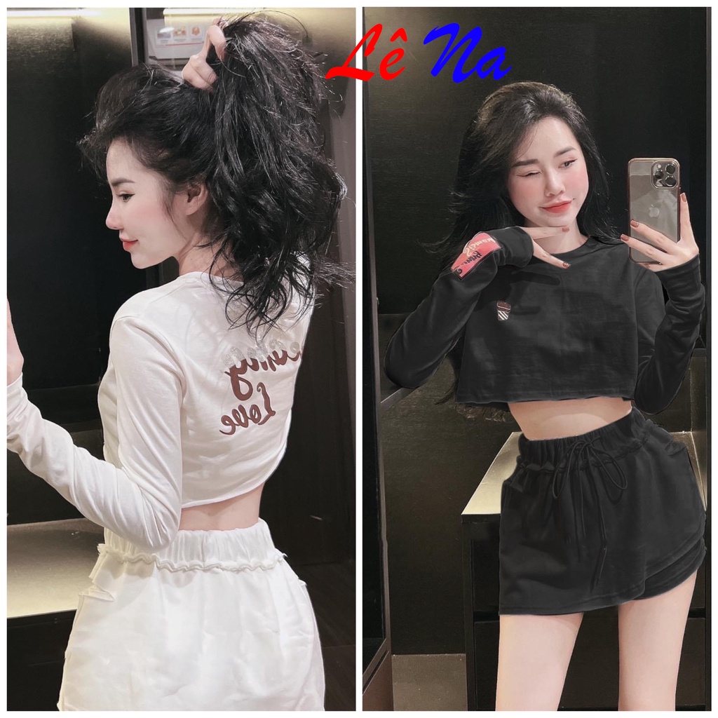 Set đồ áo croptop kèm quần váy sv36