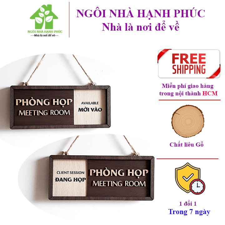 Bảng gỗ decor trang trí văn phòng🌈bảng phòng họp có hai trạng thái đang họp - mời vào