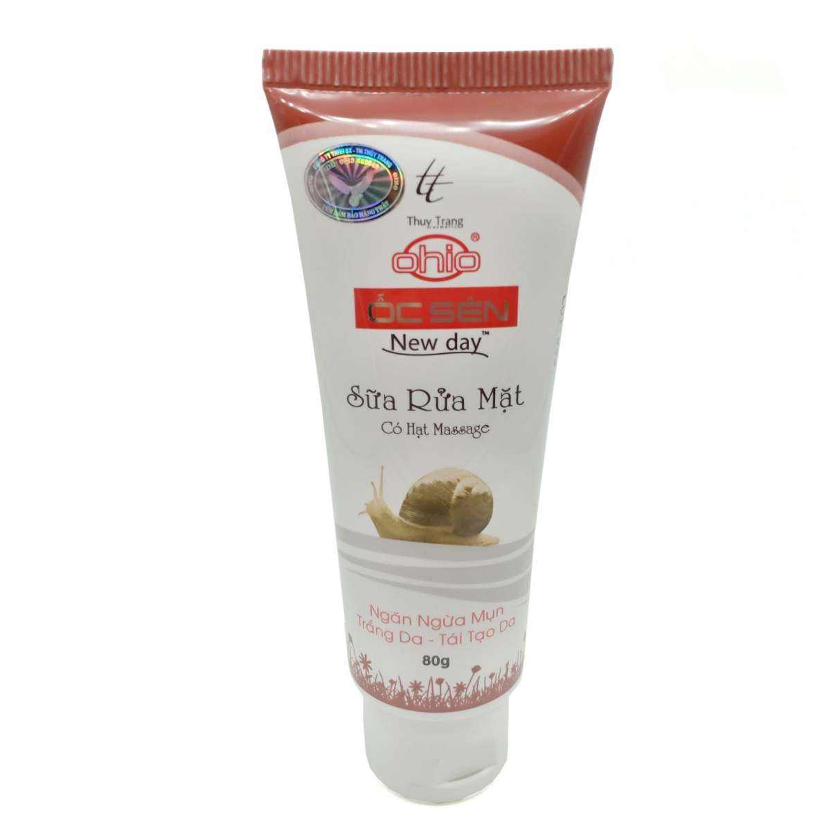 Sữa rửa mặt mụn - trắng da - tái tạo da ohio ốc sên new day 80g