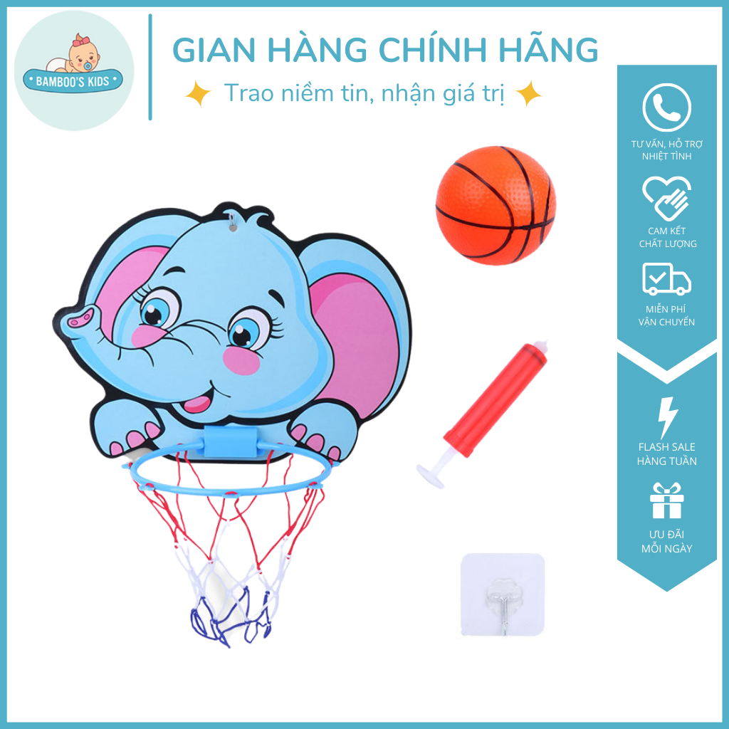 Bóng Rổ Treo Tường Cho Bé - Bộ bóng rổ dán tường mini - Bảng ném bóng rổ gắn tường cho trẻ - Bóng rổ trẻ em, bong ro cho be, bong ro trong nha, bong ro mini - Bamboo's Kids
