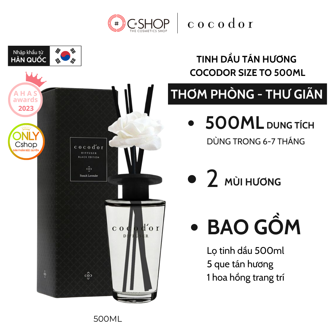 Tinh Dầu Tán Hương COCODOR DIFFUSER BLACK EDITION 500ml