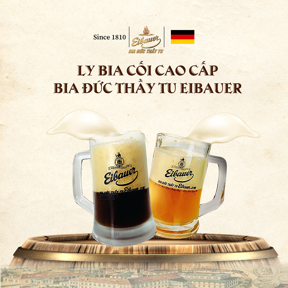 Ly cối thủy tinh cao cấp bia đức thầy tu eibauer - ly uống bia có quai 350ml xuất xứ indonesia