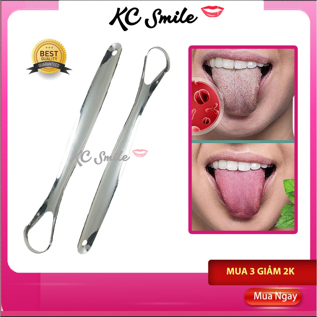 Dụng cụ cạo lưỡi vệ sinh răng miệng thép không gỉ, nhựa - cạo lưỡi giảm hôi miệng