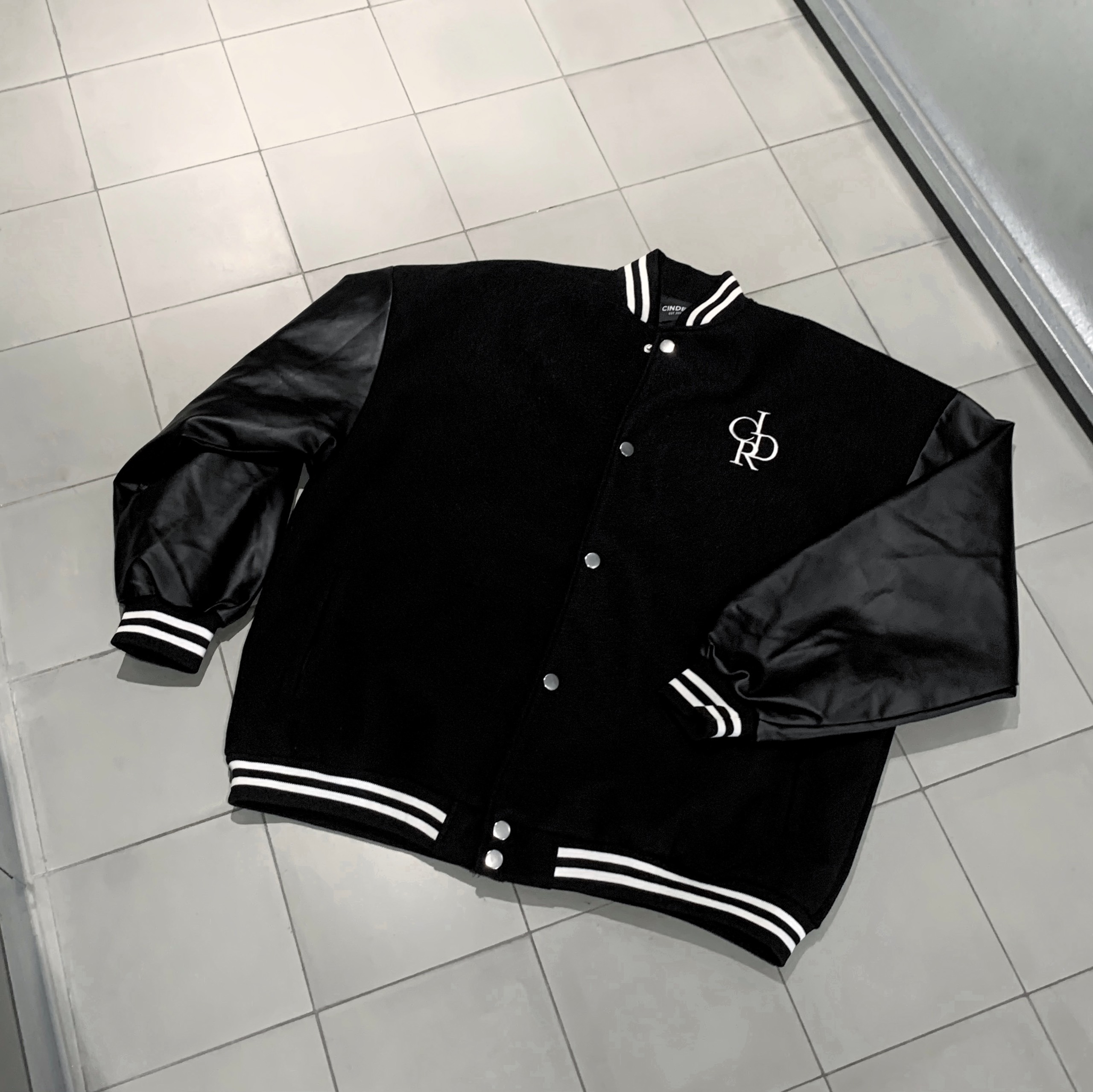Áo Khoác Boomber Tay Da Local Brand Chính Hãng Cinder , Áo Boomber Nam Nữ Form Rộng Unisex Thêu Cao Cấp