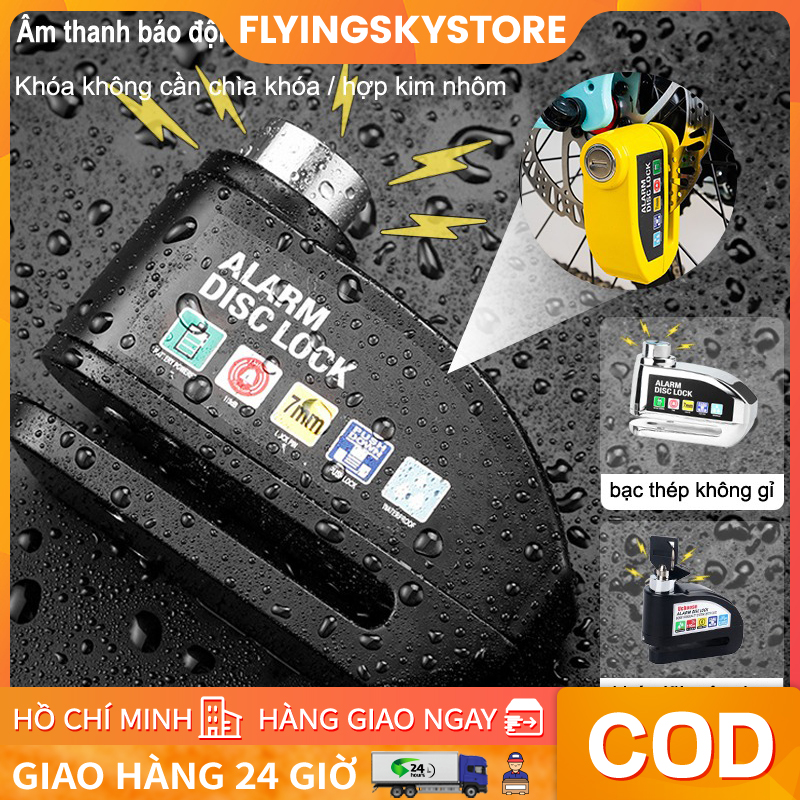 Khóa đĩa xe máy xe máy Khóa xe thích hợp cho khóa phanh đĩa xe máy, xe đạp, có thể báo động khoá chống trộm xe