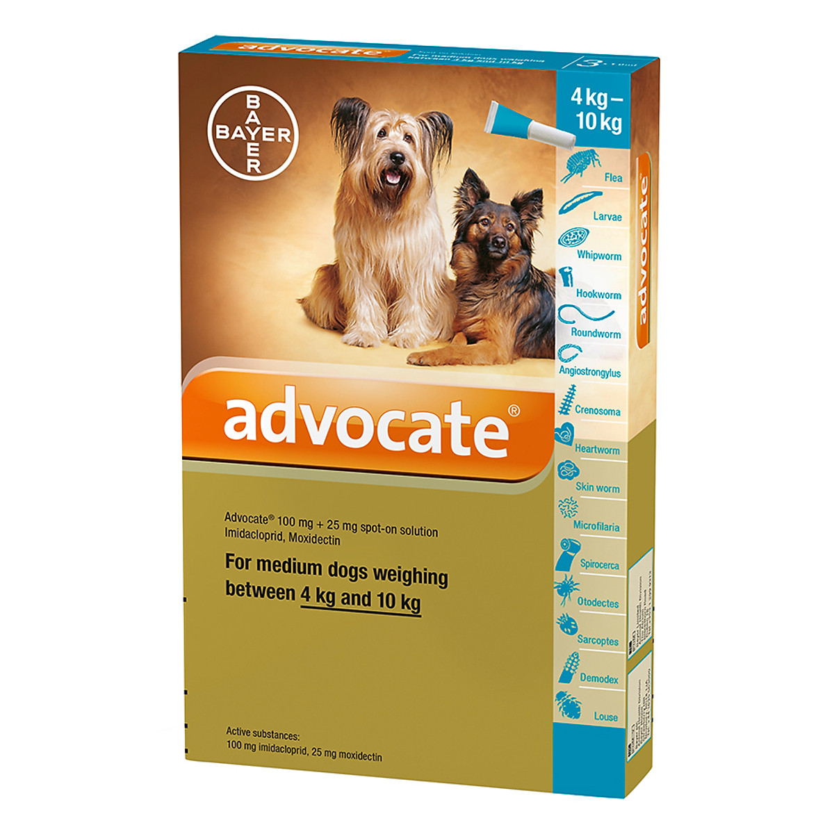 Thuốc nhỏ rận cho chó 4-10kg bayer advocate