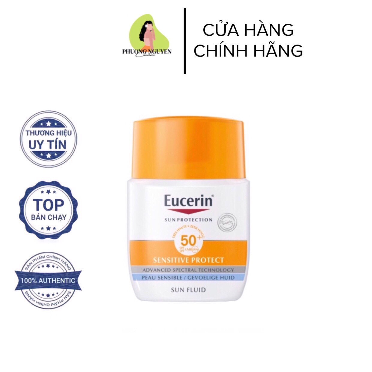 Kem chống nắng cho da nhạy cảm Eucerin Sun Fluid Sensitive Protect SPF 50+ 50ML