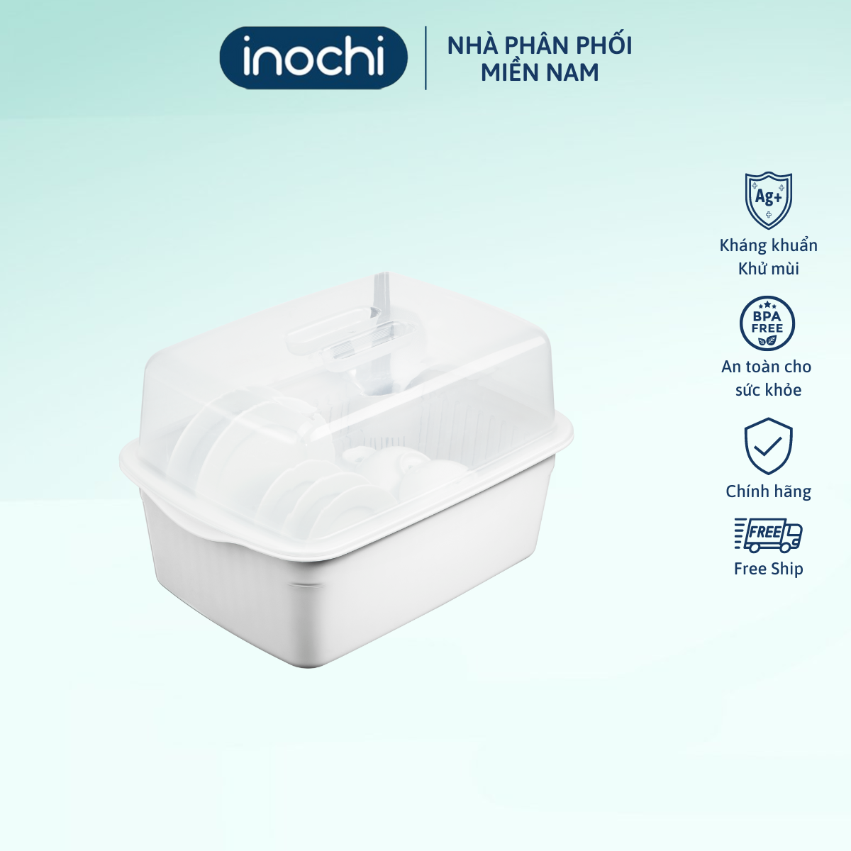 Kệ chén bát Tokyo (Có Nắp) thiết kế có nắp giúp hạn chế bụi bám và côn trùng, nhựa nguyên sinh kháng khuẩn, đựng tô chén, ly dĩa, nhà bếp