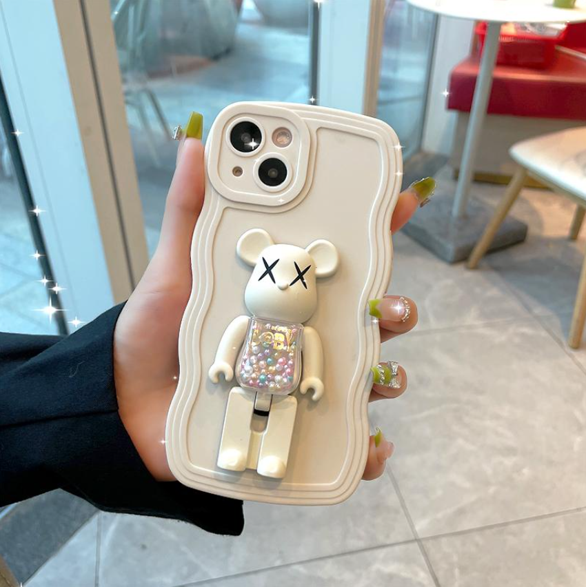 Ốp lưng gợn sóng hình gấu ngồi cute iPhone 10/11/12