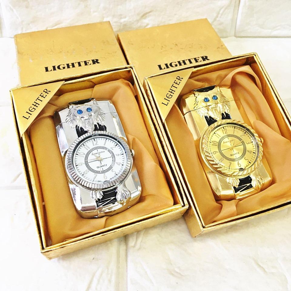 Bật lửa khè - đồng hồ 2in1 hình chó sói - có đèn led - - gia phú store