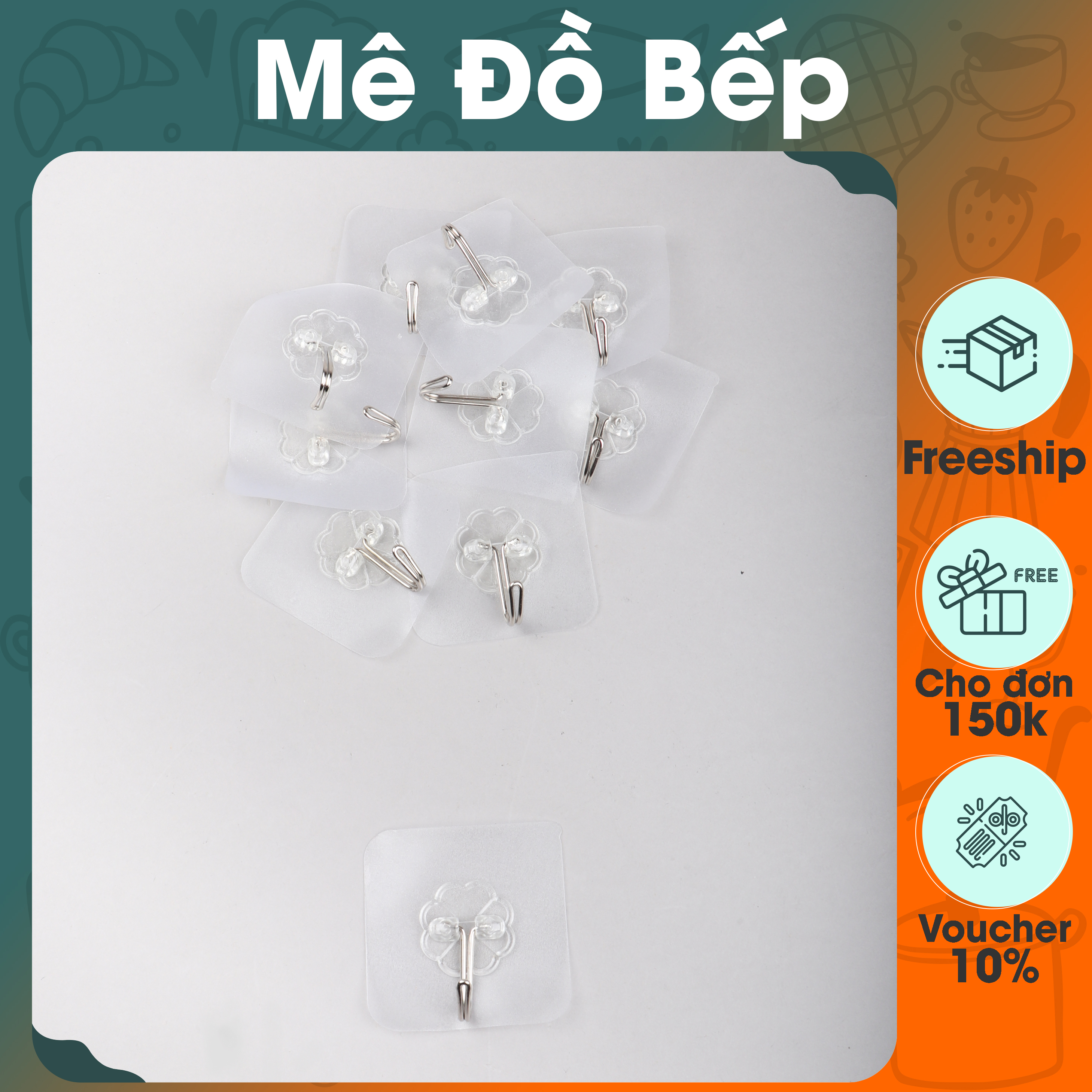Set 5 móc treo dán tường cường lực trong suốt cao cấp TS01 – BamBam Store
