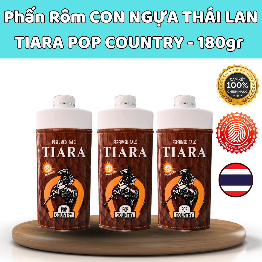 Phấn Rôm CON NGỰA THÁI LAN TIARA POP COUNTRY - 180gr ,Được làm từ bột phấn chất lượng cao được chế biến kỹ lưỡng.