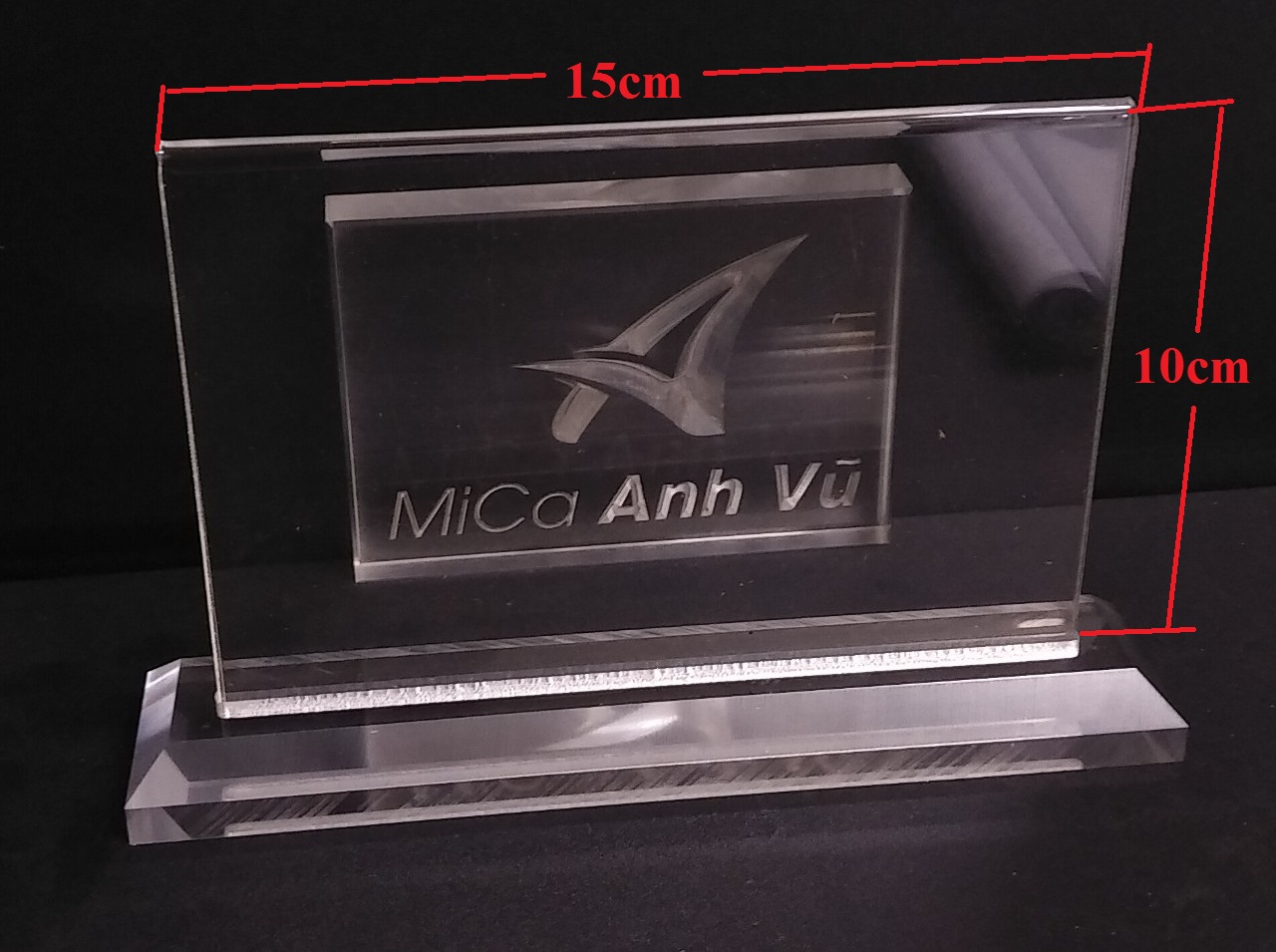 Bộ 2 Kệ chức danh biển tên mica để bàn 15x10cm