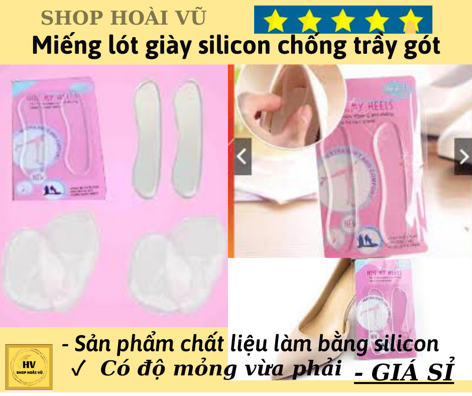 Miếng lót giày silicon chống trầy gót sau và chống tuột gót miếng lót giày silicon