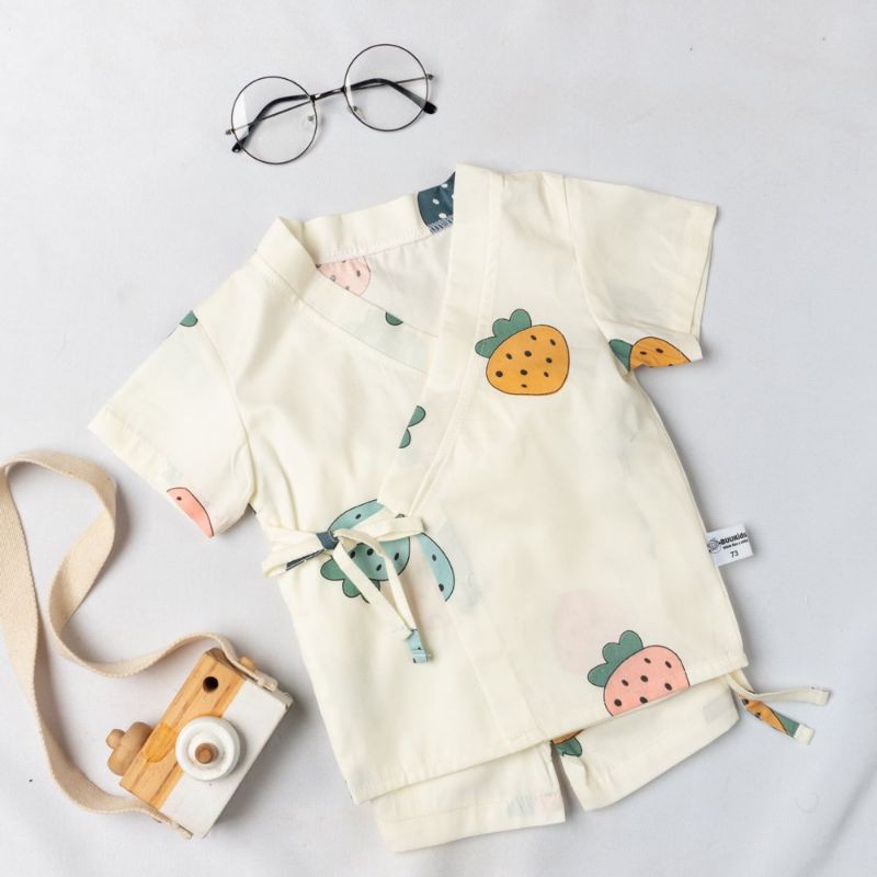 Bộ Đồ Mặc Nhà Bé Trai Bé Gái YUKATA Chất Cotton Mềm Mại Màu Sắc Tươi Sáng HOạ Tiết Ngộ Nghĩnh, Set Bé Trai