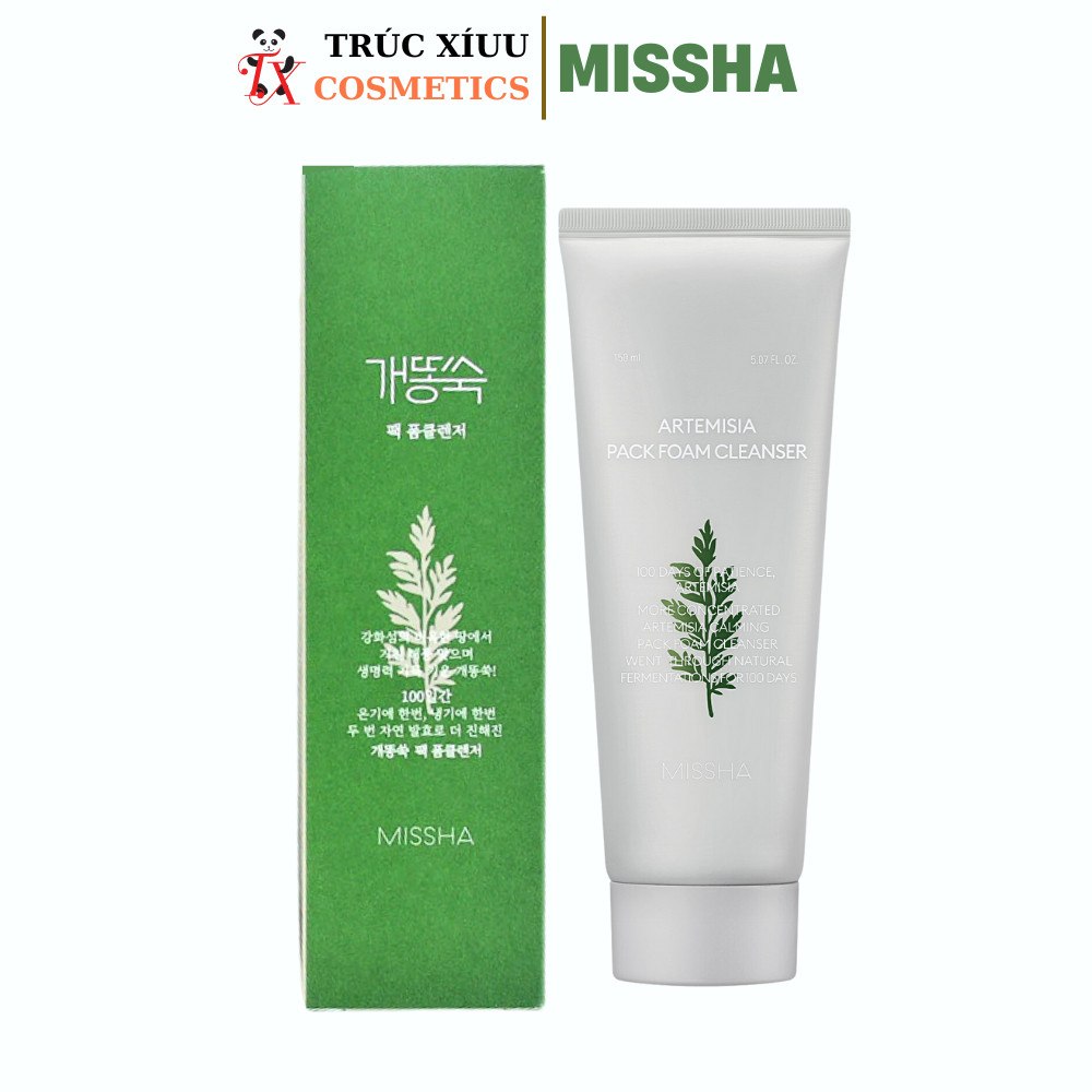 Sữa rửa mặt kiêm mặt nạ đất sét chiết xuất ngải cứu missha time revolution 150ml