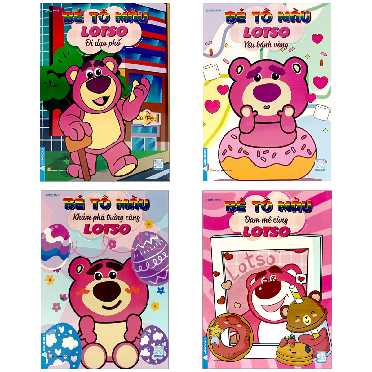 Sách - bé tô màu - gấu lotso - bộ 4 cuốn