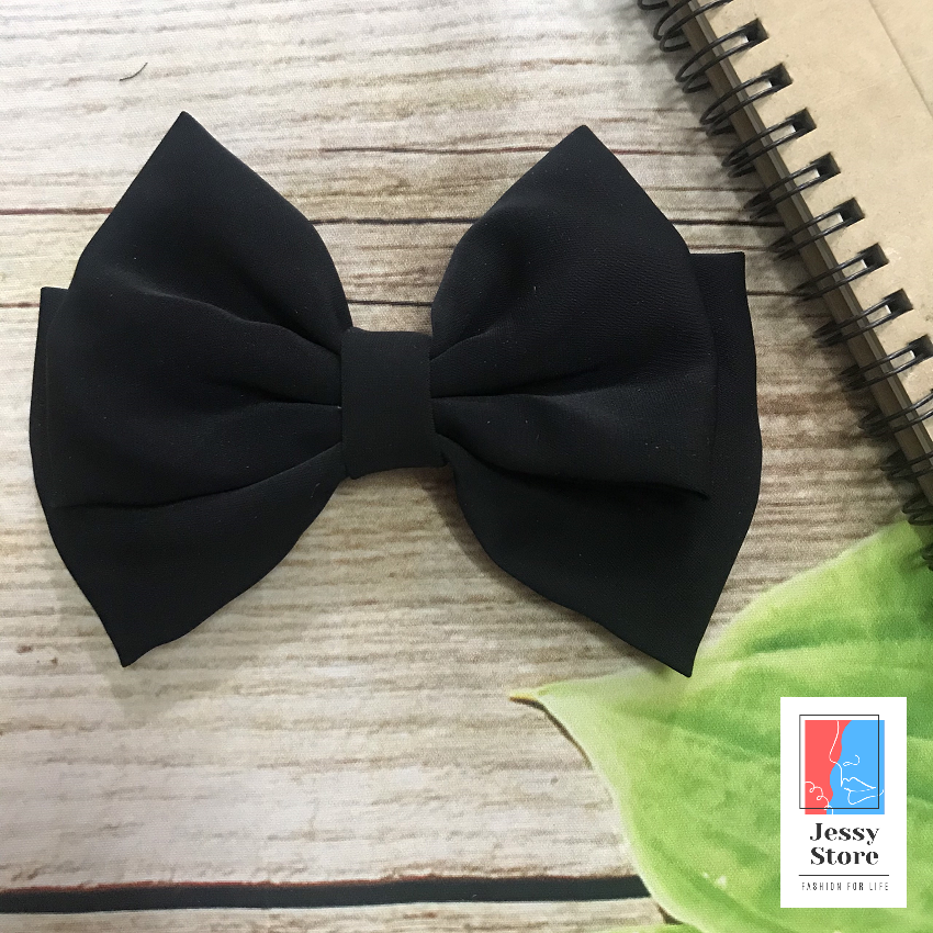 Kẹp nơ vải màu đen đẹp, đứng dáng và chắc chắn
