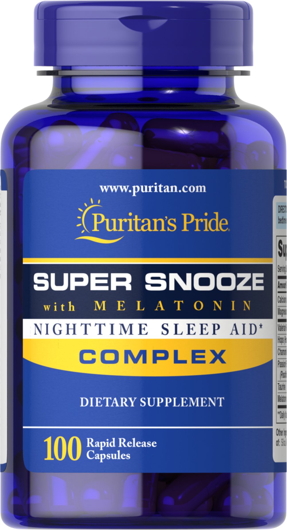 Viên uống hỗ trợ giấc ngủ tự nhiên, ngủ ngon không gây tác dụng phụ Super Snooze with Melatonin HSD: 3/2025 của Puritan's Pride