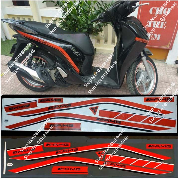 Tem chỉ AMG phản quang dán xe máy Honda SH