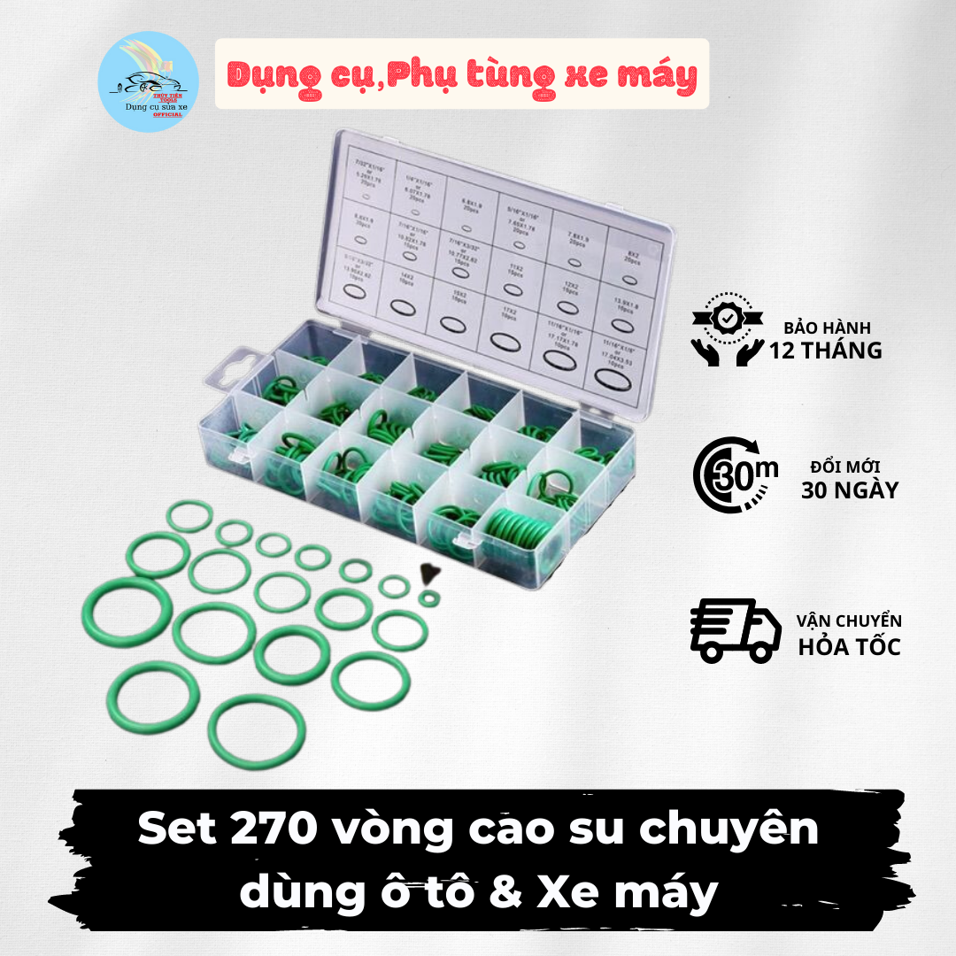 Set 270 vòng cao su chuyên dùng ô tô & Xe máy