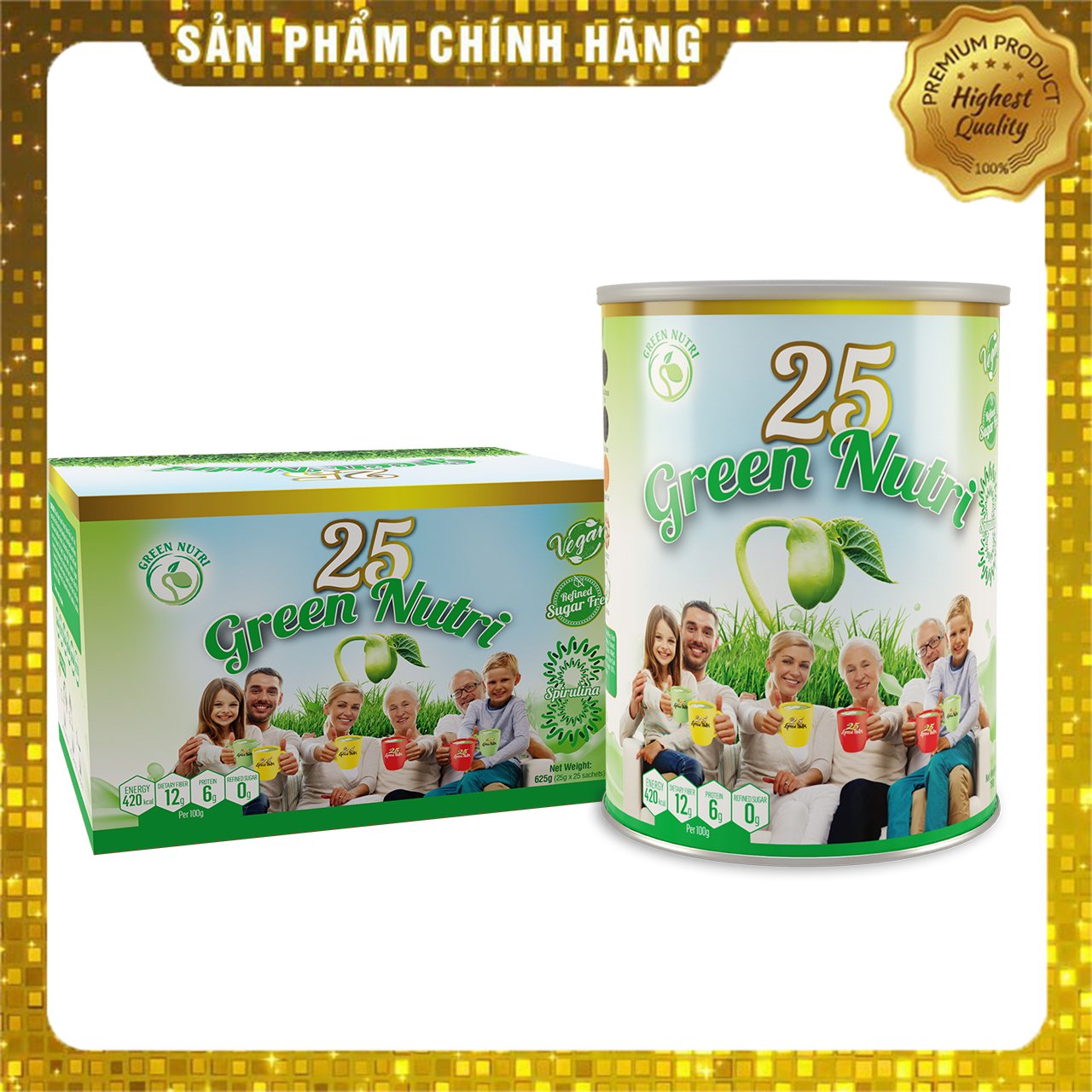 [HCM][ Combo] Sữa Hạt Ngũ Cốc 25 Green Nutri Lon + Hộp
