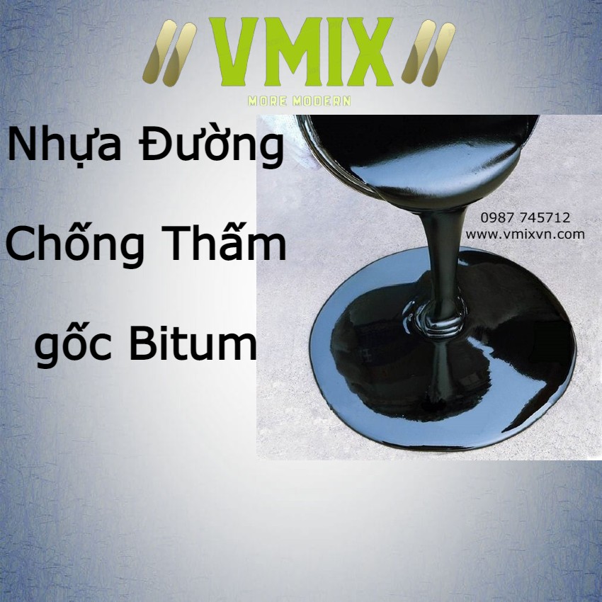 [5kg] Sơn chống thấm bitum ngoài nhà  dễ thi công,Vmix membrane,sàn mái,ban công,tầng hầm,bể nước,bể tự hoại,Vmixeco