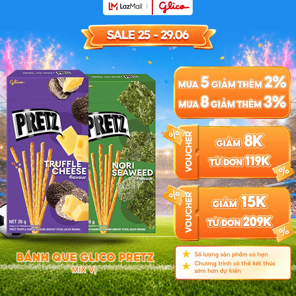 (THỬ VỊ MỚI - GIÁ CHỈ 12K) Hộp Lẻ - Bánh Que Snack Nướng Giòn PRETZ ROCKSTAR Nhiều Vị - 26G/Hộp