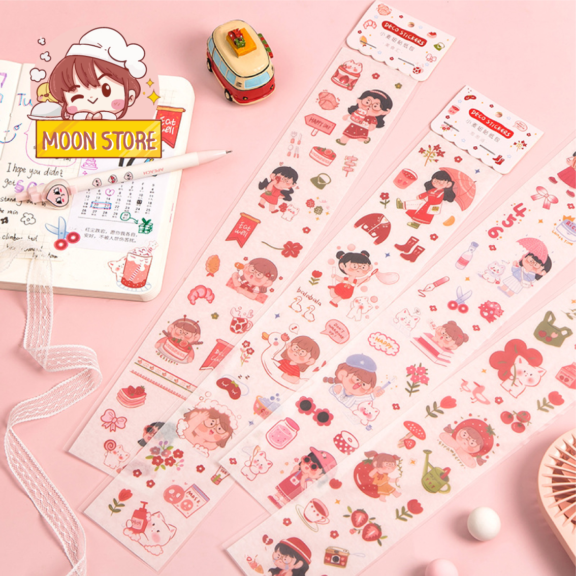 Sticker dán sổ tay bằng giấy washi