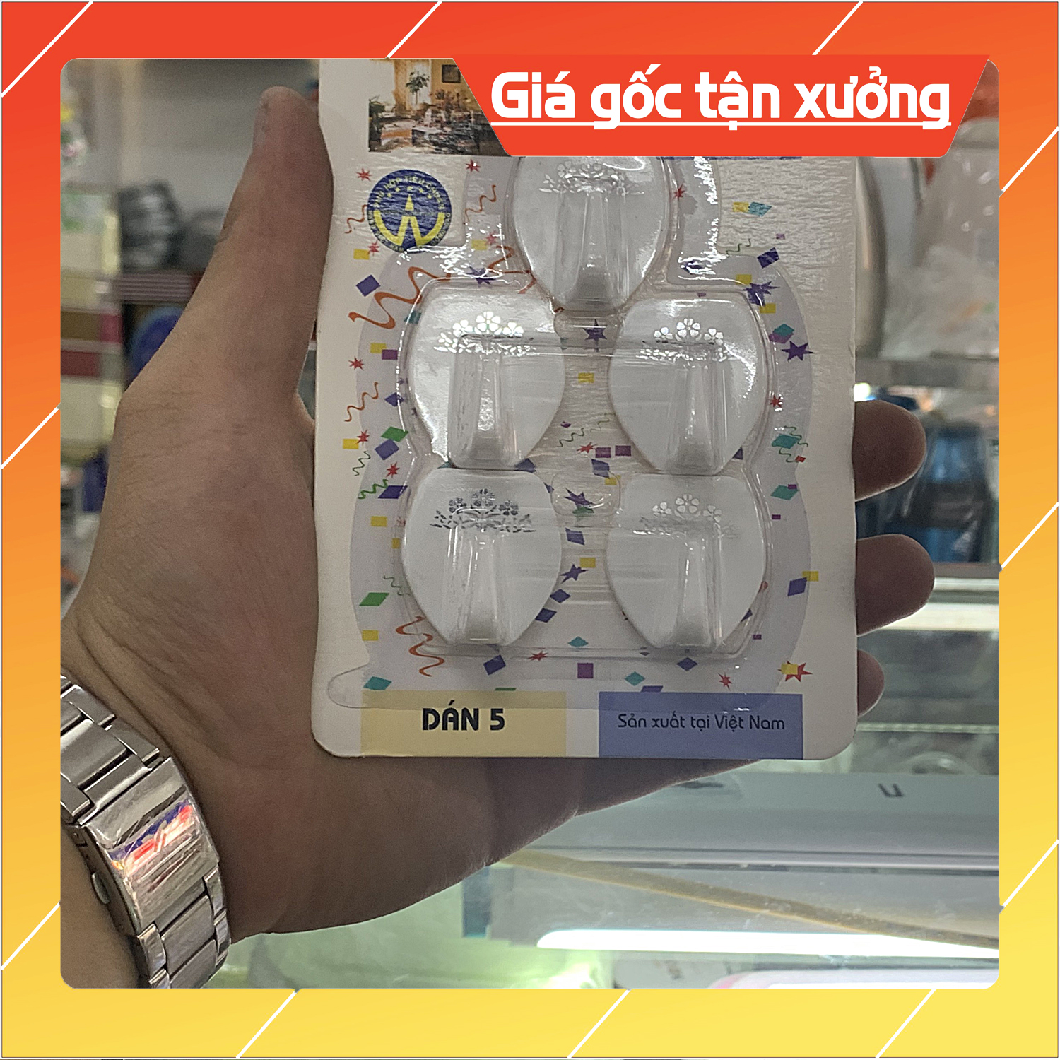 Móc Dán Tường Chịu Lực [ Lỗi 1 Đổi 1 ] - 10074 - Bộ 5 móc
