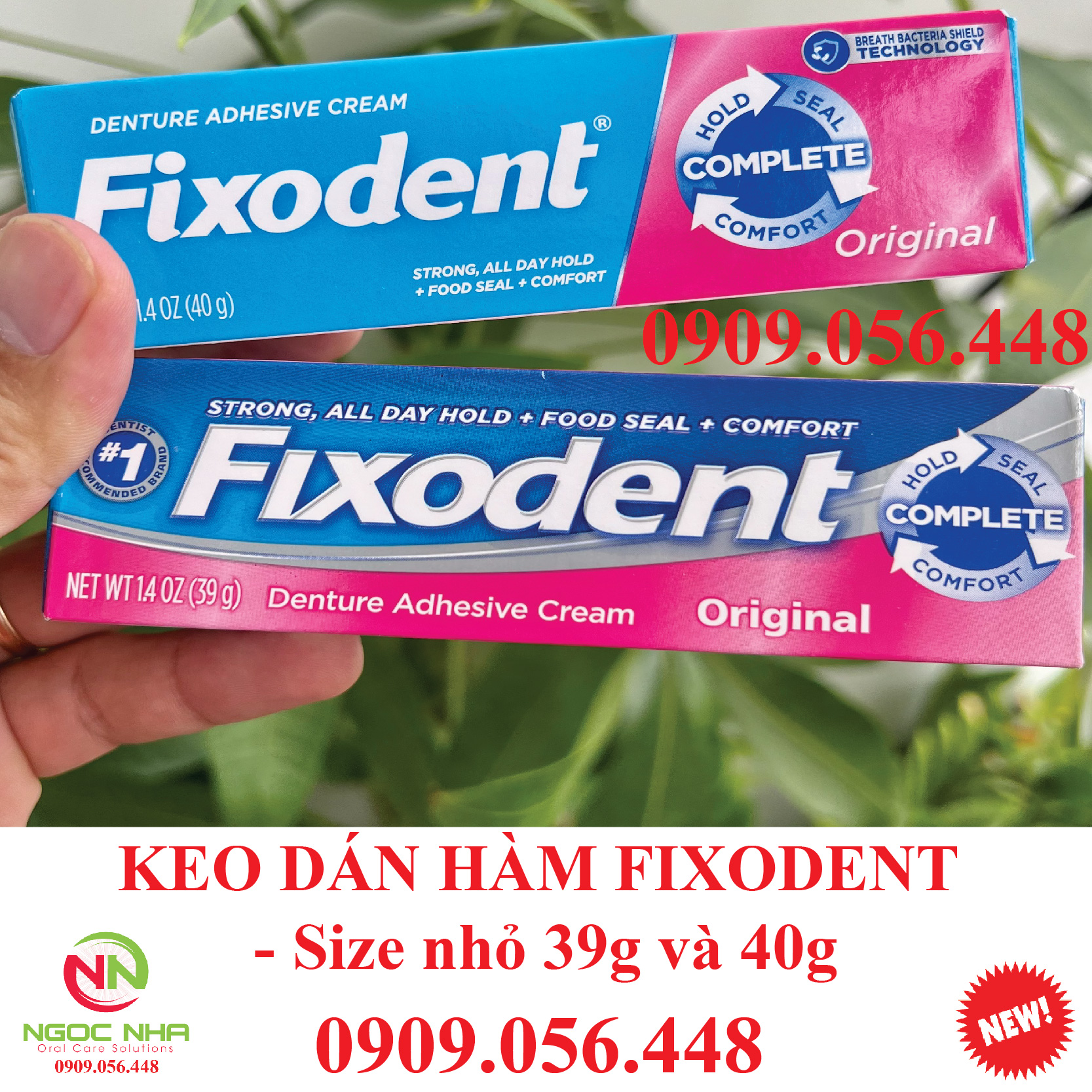 Keo dán hàm răng giả hàm tháo lắp Fixodent 21 và 40g hàng chính hãng/ Fixodent Denture Adhesive